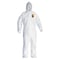 Kleenguard Liq Parti Covall Hood ZipFrnt Elas WrisAnkl WHT MD 25/Cs 44322 - alternate 1