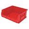 Akro-Mils Hang & Stack Storage Bin, 16-1/2 in W x 14-3/4 in L x 7 in H, 75 lb Load Capacity, Red, Plastic 30250RED - alternate 1