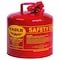 Eagle Mfg Type I Safety Can, Galvanized Steel, 5 gal, Flame Arrestor, Squeeze Handle, Red, Flammables UI50S - alternate 1