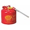 Eagle Mfg Type II Safety Can, Galvanized Steel, 5 gal, 7/8 in Flexible Metal Hose, Red, Flammables U251S - alternate 1