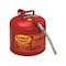 Eagle Mfg Type II Safety Can, Galvanized Steel, 5 gal, 7/8 in Flexible Metal Hose, Red, Flammables U251S - alternate 3
