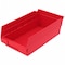 Akro-Mils Shelf Storage Bin, Plastic, Red, 4 in H, 6 5/8 in W, 11 5/8 in L 30130RED - alternate 2