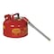 Eagle Mfg Type II Safety Can, Galvanized Steel, 2.5 gal, 7/8 in Flexible Metal Hose, Red, Flammables U226S - alternate 1