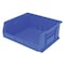 Akro-Mils Hang & Stack Storage Bin, 16-1/2 in W x 14-3/4 in L x 7 in H, 75 lb Load Capacity, Blue, Plastic 30250BLUE - alternate 1