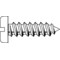 Zoro Select Sheet Metal Screw, #14 x 1-3/4 in, Zinc Plated Steel Pan Head Slotted Drive, 100 PK 696413-PG - alternate 1
