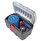 Rubbermaid Attached Lid Container, 35 gal Volume Cap., 35 1/4 in L, 20 in W, 17 1/4 in H, Plastic, Black/Red 1949208 - alternate 2