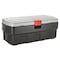 Rubbermaid Attached Lid Tote, 48 gal Volume Cap., 44 1/4 in L, 20 5/8 in W, 17 1/4 in H, Plastic, Black/Red 1949210 - alternate 1