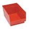 Quantum Storage Systems Shelf Storage Bin, Polypropylene, Red, 6 in H, 8 3/8 in W, 11 5/8 in L QSB207RD - alternate 1