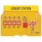 Master Lock Lockout Station, 18 Components: Hasps (2), Padlocks (4), Tags (12), Keyed Different, Yellow 1482BP410 - alternate 1