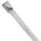 Panduit Cable Tie, 18-1/2 in L, 4 in Max Bundle Dia., Silver, 304 Stainless steel, 225 lb Strength, 50 PK MRT4LH-L4 - alternate 1