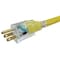 Zoro Select SJTW Extension Cord, 14 AWG, Outdoor, 14/3, 3 Outlets, 5-15R, Yellow, PVC, 5-15P, 25 ft 20FR82ID - alternate 2
