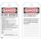 Brady Danger Tag, Cardstock, 5 3/4 in H x 3 in W, Rectangle, 25 PK 65449 - alternate 1