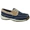 Rockport Works Women's Boat Shoe, Steel Toe, Leather Upper, Rubber Outsole, Lace Up, Navy Blue/Tan, 8 M RK670 - alternate 1