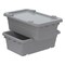 Akro-Mils Cross Stack Storage Container W/ Lid, 9.4 gal, 25 in L x 16 in W x 8-1/2 in H, Gray, Polyethylene 34305GREY - alternate 3