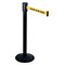 Retracta-Belt Barrier Post with Belt, Black, 15 ft Length, 40 in Post Height, Caution Do Not Enter, Black 321BA-CAU - alternate 1