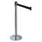 Retracta-Belt Barrier Post with Belt, Polished Chrome, 10 ft Length, 40 in Post Height, No Legend 300PC-BK - alternate 1