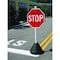 Rubberform Sign Base with Post, , Rubber/Plastic Black/White, 18" L 7444 - alternate 2