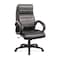 Lorell Executive Chair Deluxe High-Back Leather Chair, Black, Adjustable Arms, Leather, Black LLR59532 - alternate 1