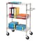Lorell 16"W 3-Tier Rolling Cart, Chrome, 26"D x 40"H LLR84859 - alternate 1