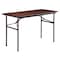 Lorell Rectangle Lorell Economy Folding Table, 24 W, 48 L, 20 H, Melamine Top, Mahogany LLR65759 - alternate 1