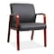 Lorell Guest Chair, Black Back, 24 in W 25.6" L 33.3" H, Fixed, Leather Seat LLR40202 - alternate 1