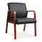 Lorell Guest Chair, Black Back, 24 in W 25.6" L 33.3" H, Fixed, Leather Seat LLR40200 - alternate 1