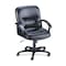 Lorell Managerial Chair Managerial Leather Mid-Back Chairs, Black, Adjustable Arms, 38-1/2" Height, Leather LLR60115 - alternate 1