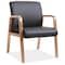 Lorell Guest Chair, Wood Back, 24 in W 26.6" L 33.3" H, Fixed, Bonded Leather Seat LLR20026 - alternate 1