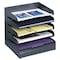 Safco Desk Tray, Black, Steel, 12 in W, 9 1/2 in L, 11 1/4 in H, 5 Number of Compartments 3127BL - alternate 1