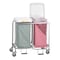 R&B Wire Products Double "Easy Access" Hamper with Foot Pedal, Two White Bags 674W - alternate 1