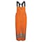 Viking Hi-Visibility Rain Bib Pants, Polyester, 31 1/2 in Inseam, 33 in Waist, 0.40mm Thickness, Orange, M D6329PO-M - alternate 1