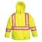Viking 3-in-1 Tri-Zone Rain Jacket, 300 Denier Polyester/PVC, Class 3 Type R, Yellow/Green, S 6400JG-S - alternate 1
