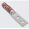 Burndy Two-Hole Compression Lug, 2 AWG Max, 1/4 in Stud, Long Barrel, Copper, Brown YA2C2TC14 - alternate 1