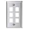 Hubbell Premise Wiring Plate, 6 Ports, Gray, Wall SSF16 - alternate 1