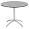Iceberg CafeWorks Cafe/Breakroom Table, Gray Laminated Melamine Top, Silver Steel Frame, 36 in Dia x 30 in H 65621 - alternate 1