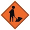 Eastern Metal Signs And Safety Workers Ahead Traffic Sign, 48 in H, 48 in W, Vinyl, Diamond, No Text, 669-C/48-DGFO-MS 669-C/48-DGFO-MS - alternate 1