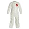 Dupont 0 Coverall. Collar. Open Wrists and Ankles. Storm Flap with Adhesive Closure. White. MD SL120BWHMD001200 - alternate 1