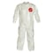 Dupont 0 Coverall. Collar. Elastic Wrists and Ankles. Storm Flap with Adhesive Closure. White. 4X SL125BWH4X001200 - alternate 1