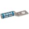 Zoro Select One-Hole Compression Lug, 6 AWG Max, 3/8 in Stud, Long Barrel, Copper, Blue 24C990 - alternate 1