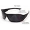 Edge Eyewear Hamel  Vapor Shield, Safety Glasses, Anti-Fog & Anti-Scratch, G-15 Lens, Black Frame, Full-Frame XH61-G15-TT - alternate 2