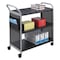 Safco Scoot 3 Shelf Utility Cart, 300lbs Load Capacity, 3 Shelves, Dual, built-in Handle 5339BL - alternate 1