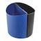 Safco 14 gal Half-Round Recycling Bin, Open Top, Black/Blue, Plastic, 2 Openings 9928BB - alternate 1
