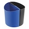 Safco 6 gal Half-Round Desk Recycling Container, Open Top, Black/Blue, Plastic, 2 Openings 9927BB - alternate 1