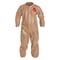 Dupont Coverall. Collar. Elastic Wrists and Ankles. Storm Flap with Adhesive Closure. Tan. XL C3125TTNXL000600 - alternate 1