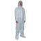 Condor Hooded Disposable Coveralls, L, White, polypropylene, zipper 26W774 - alternate 2