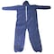 Condor Hooded Disposable Coveralls, L, Blue, polypropylene, zipper 26W824 - alternate 1