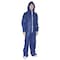Condor Hooded Disposable Coveralls, L, Blue, polypropylene, zipper 26W824 - alternate 2
