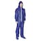 Condor Hooded Disposable Coveralls, L, Blue, polypropylene, zipper 26W830 - alternate 2