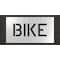 Rae Pavement Stencil, Message, Bike, 6 in Character Height, Highway Gothic Font, Polyethylene, Clear STL-116-70617 - alternate 1