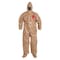 Dupont Chemical Resistant Coveralls, Hooded, M, Tychem(R) 5000, Elastic Wrist, Attached Socks Ankle, Tan C3128TTNMD000600 - alternate 1